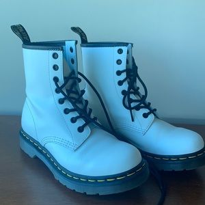 Dr. Martens white combat boots